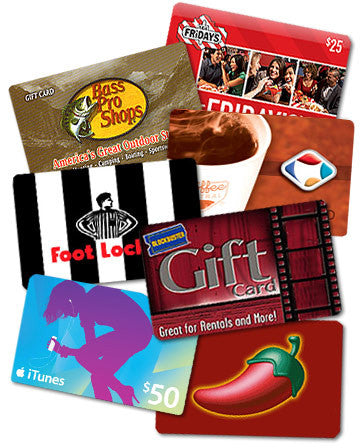 $25 Fast Food & Dining Gift Cards