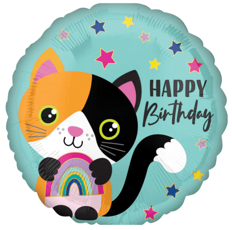 18" Calico Cat Happy Birthday