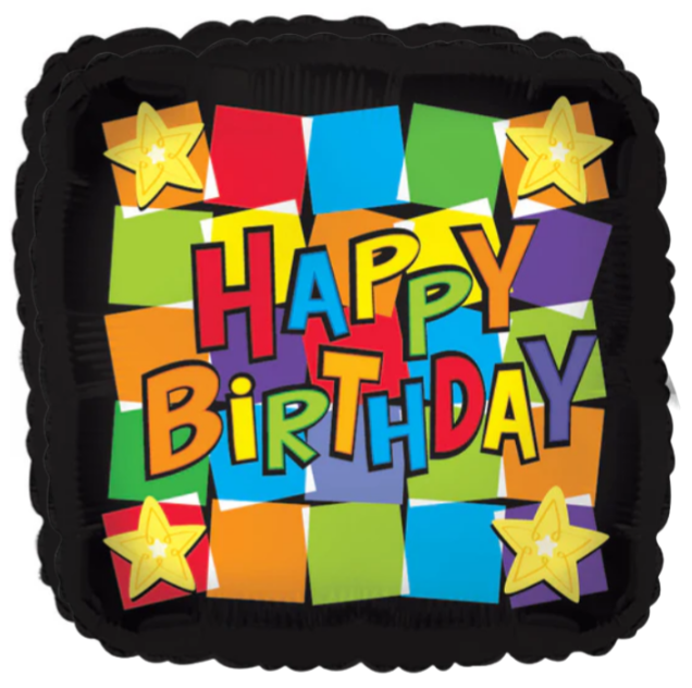 18" Happy Birthday Dancing Squares