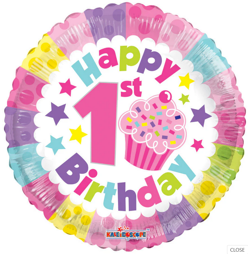 18" 1st Happy Birthday Girl