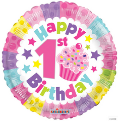 18" 1st Happy Birthday Girl