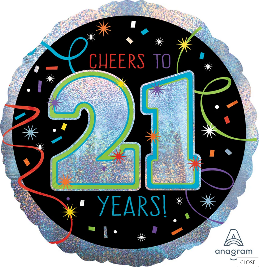 18" 21st Happy Birthday Cheers