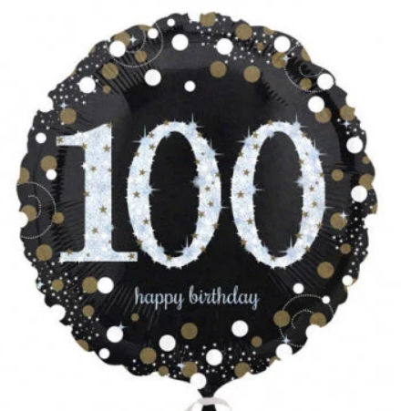 18" 100th Happy Birthday Sparkling