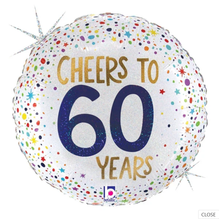 18" 60th Cheers to 60 years