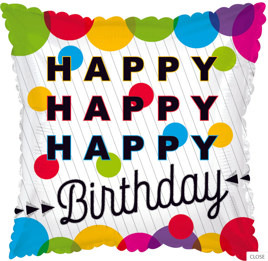 18" Happy Happy Happy Birthday