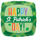 17" Happy St. Patrick's Day Plaid