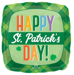 17" Happy St. Patrick's Day Plaid