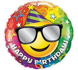 18" Happy Birthday Smiley with Sunglasses