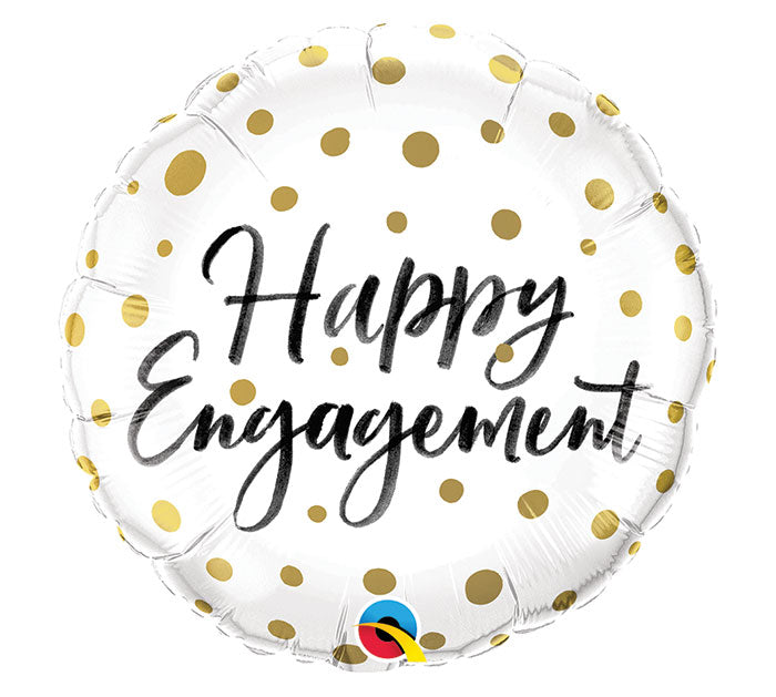 18" Happy Engagement Gold Dots