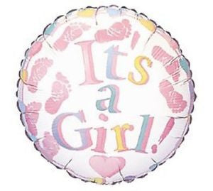 18" It's a Girl Baby Footprints