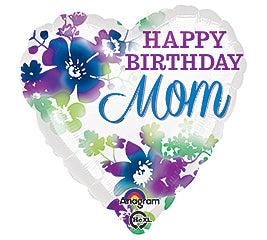18" Happy Birthday Mom (Heart)