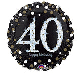 18" Happy Birthday 40th Sparkling