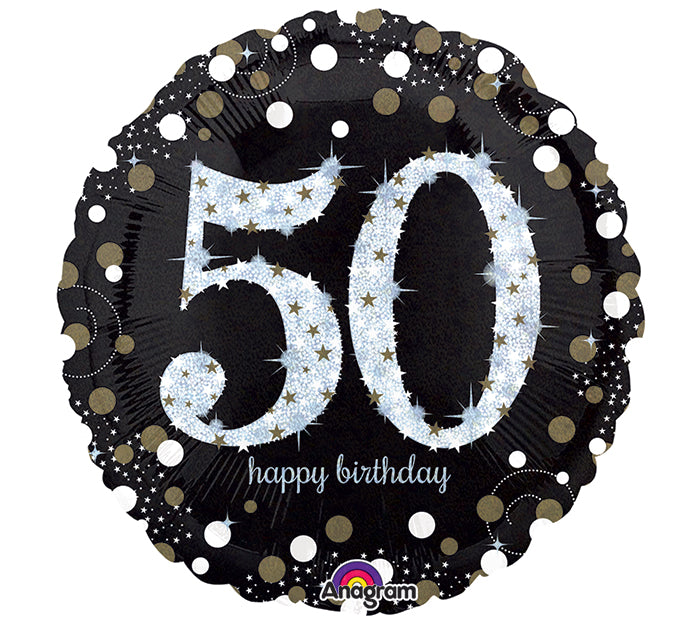 18" 50th Happy Birthday Sparkling