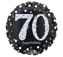 18" Happy Birthday 70th Sparkling