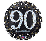 18" Happy Birthday 90th Sparkling
