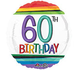 18" Happy 60th Birthday Rainbow