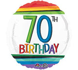 18" Happy 70th Birthday Rainbow