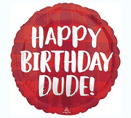 18" Happy Birthday Dude (red)
