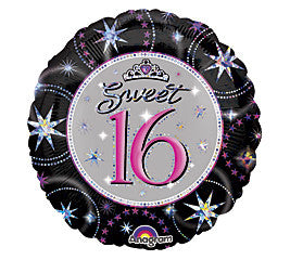 18" Happy Sweet 16 Birthday (black)