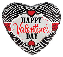 18" Valentine's Zebra Heart