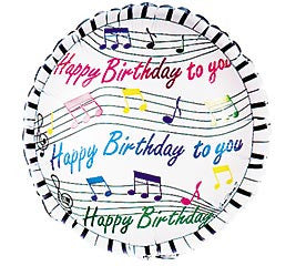 18" Happy Birthday Piano Keys