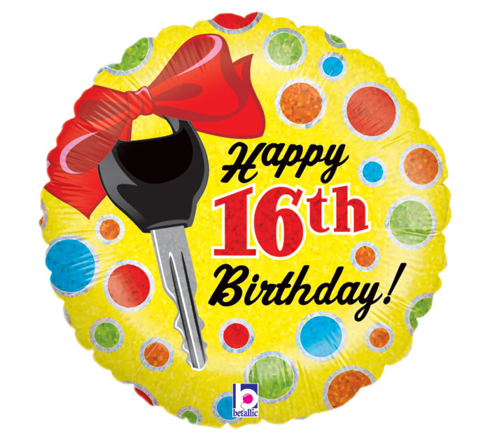 18" Happy Birthday 16th Keys