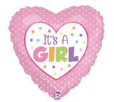 18" Holographic It's a Girl! Heart