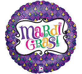 18" Mardi Gras Celebration Holographic