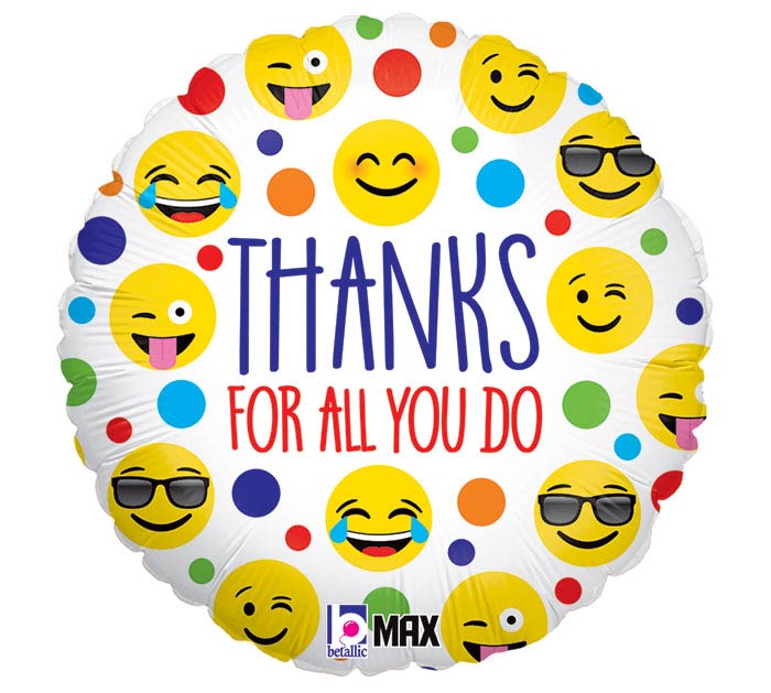 18" Emoji Thanks For All You Do