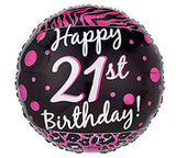 18" 21st Birthday Pink and Black