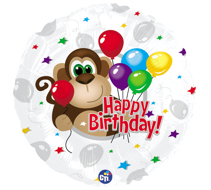 18" Happy Birthday Monkey