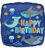 18" Happy Birthday Sharks