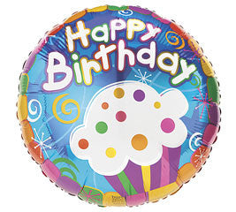 18" Happy Birthday Cupcake
