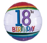18" Happy Birthday 18th Rainbow
