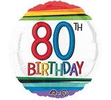 18" Happy Birthday 80th Rainbow