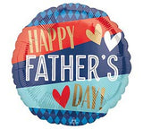 18" Happy Father's Day Red & Blue Hearts